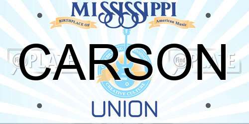 CARSON Mississippi License Plate