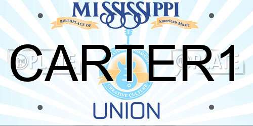 CARTER1 Mississippi License Plate