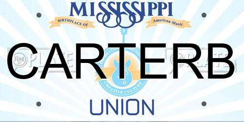 CARTERB Mississippi License Plate