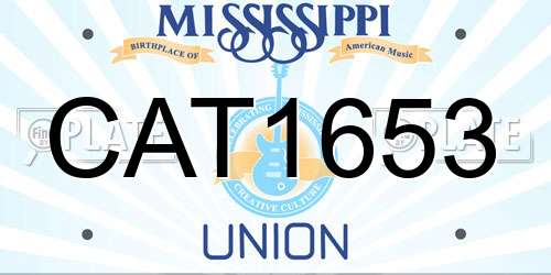 CAT1653 Mississippi License Plate