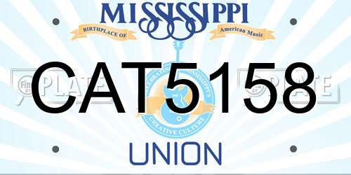CAT5158 Mississippi License Plate