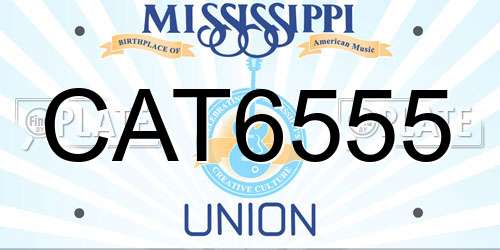 CAT6555 Mississippi License Plate