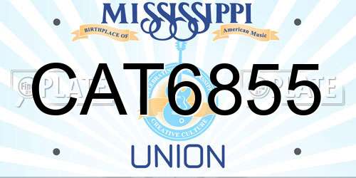 CAT6855 Mississippi License Plate
