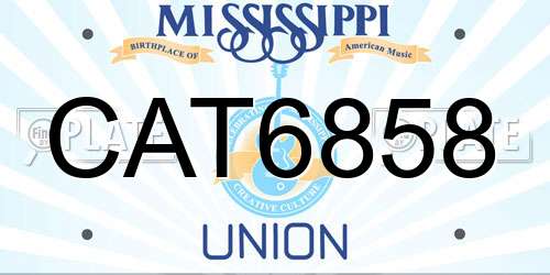 CAT6858 Mississippi License Plate