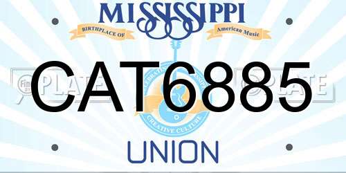 CAT6885 Mississippi License Plate