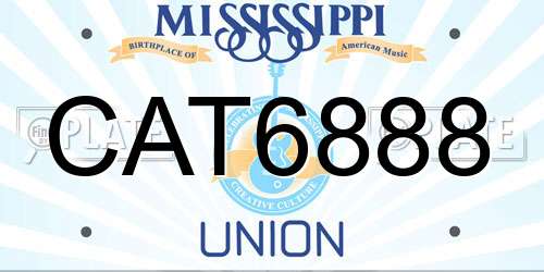 CAT6888 Mississippi License Plate
