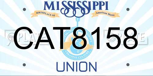 CAT8158 Mississippi License Plate