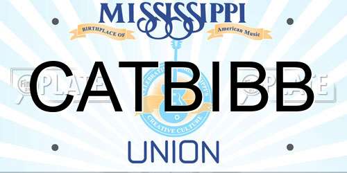 CATBIBB Mississippi License Plate