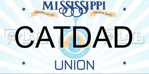 CATDAD Mississippi License Plate