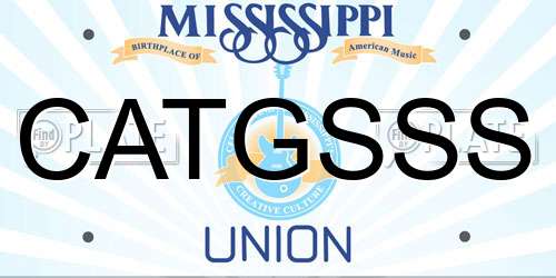 CATGSSS Mississippi License Plate