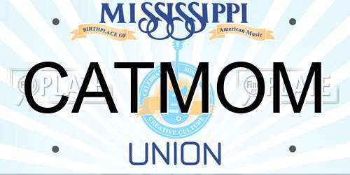 CATMOM Mississippi License Plate