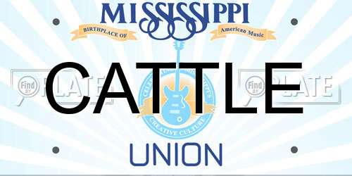 CATTLE Mississippi License Plate