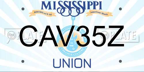CAV35Z Mississippi License Plate