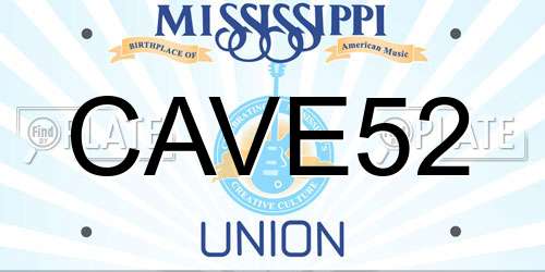 CAVE52 Mississippi License Plate