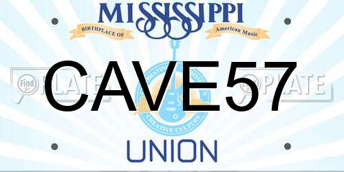 CAVE57 Mississippi License Plate