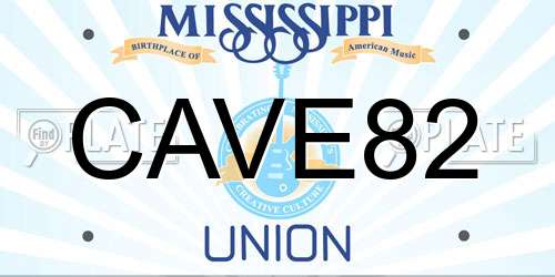 CAVE82 Mississippi License Plate