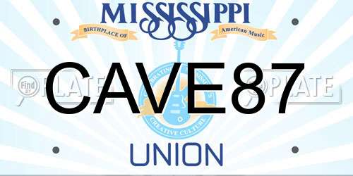 CAVE87 Mississippi License Plate