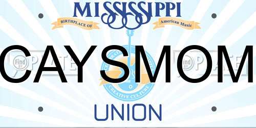 CAYSMOM Mississippi License Plate