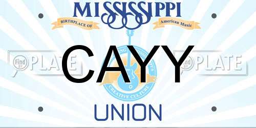 CAYY Mississippi License Plate