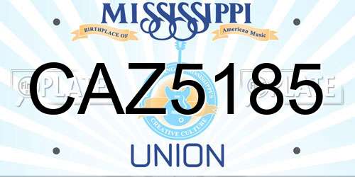 CAZ5185 Mississippi License Plate