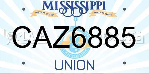 CAZ6885 Mississippi License Plate
