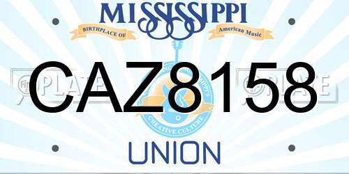 CAZ8158 Mississippi License Plate