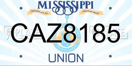 CAZ8185 Mississippi License Plate