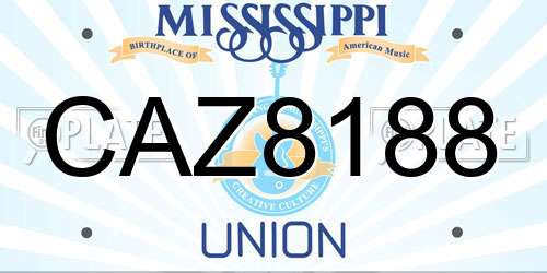 CAZ8188 Mississippi License Plate