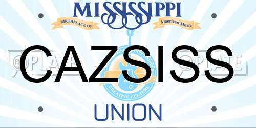 CAZSISS Mississippi License Plate