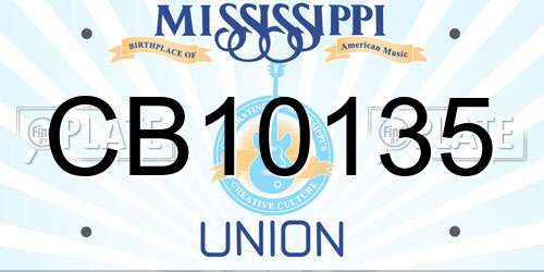 CB10135 Mississippi License Plate
