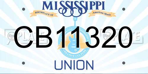 CB11320 Mississippi License Plate