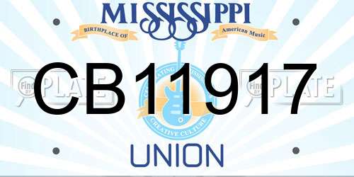 CB11917 Mississippi License Plate