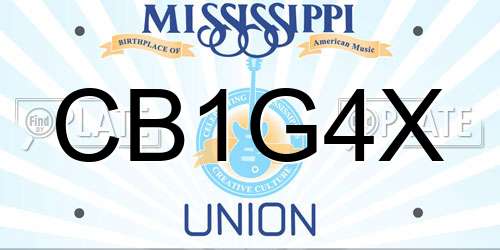 CB1G4X Mississippi License Plate
