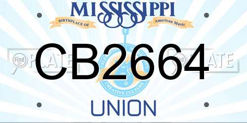 CB2664 Mississippi License Plate