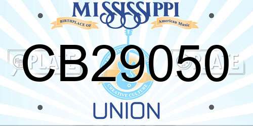 CB29050 Mississippi License Plate
