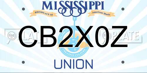 CB2X0Z Mississippi License Plate
