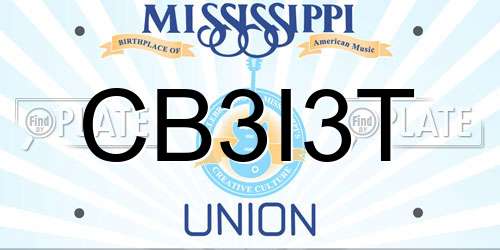 CB3I3T Mississippi License Plate
