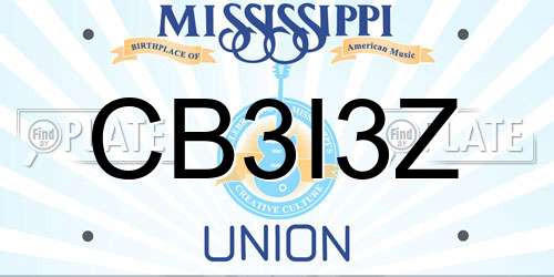 CB3I3Z Mississippi License Plate
