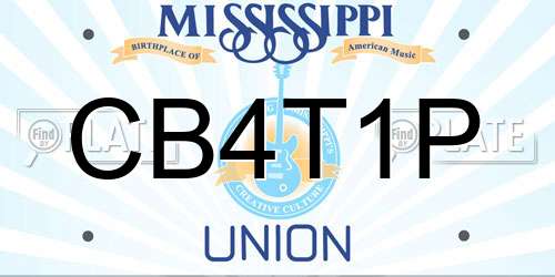 CB4T1P Mississippi License Plate