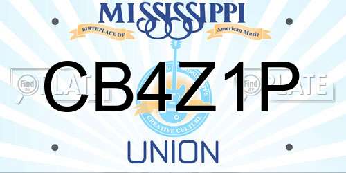 CB4Z1P Mississippi License Plate