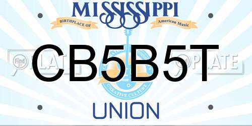 CB5B5T Mississippi License Plate
