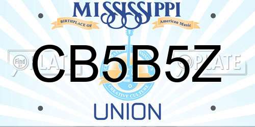 CB5B5Z Mississippi License Plate