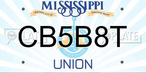 CB5B8T Mississippi License Plate