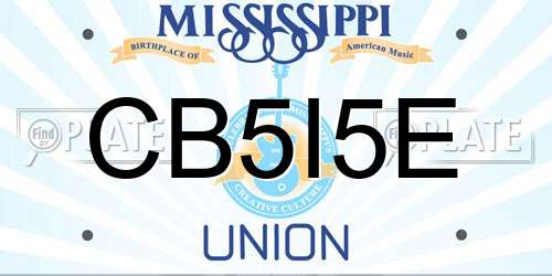 CB5I5E Mississippi License Plate