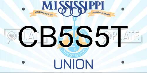 CB5S5T Mississippi License Plate