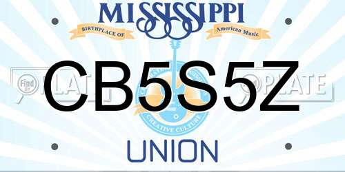 CB5S5Z Mississippi License Plate