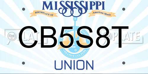 CB5S8T Mississippi License Plate