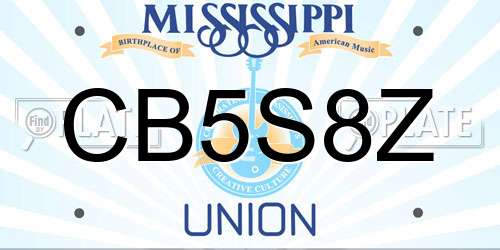 CB5S8Z Mississippi License Plate