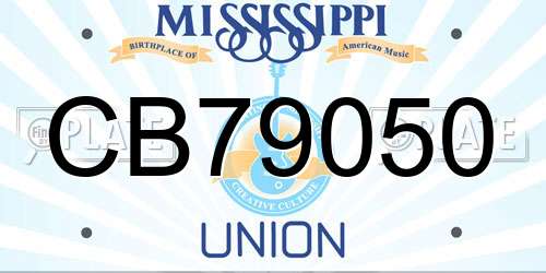 CB79050 Mississippi License Plate