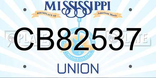 CB82537 Mississippi License Plate